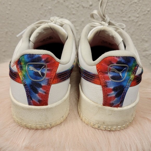 Puma - Women's White Sneakers with Rainbow Tie Dye - Picture 7 of 10